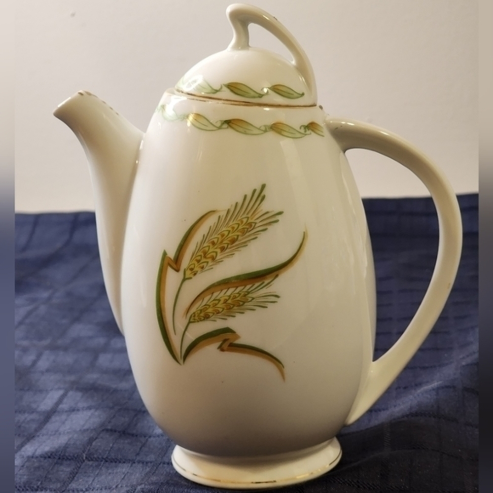 Vintage Ohata China Made In Occupied Japan Wheat Stems‎ Teapot With Lid